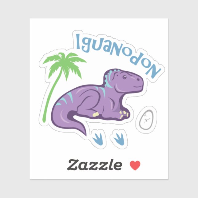 Pegatina Cute Iguanodon (Hoja)