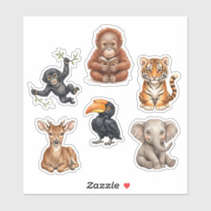 Pegatina Cute Indonesia Wild Animal Sticker Pack Exótico Ju