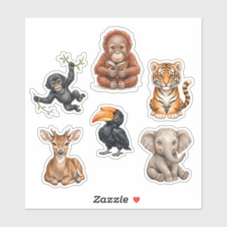 Pegatina Cute Indonesia Wild Animal Sticker Pack Exótico Ju
