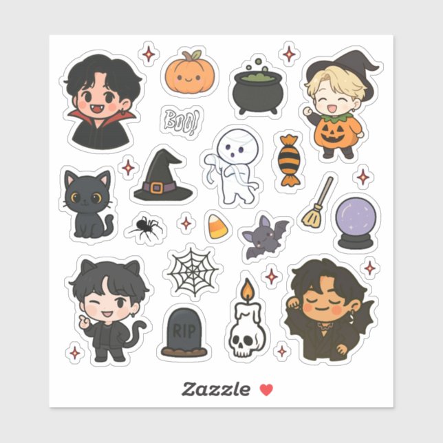 Pegatina Cute K-Pop Halloween Sticker Sheet  (Hoja)