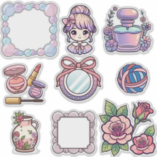 Pegatina Cute Kawaii Aesthetic Sticker Bundle – Frames, Bea