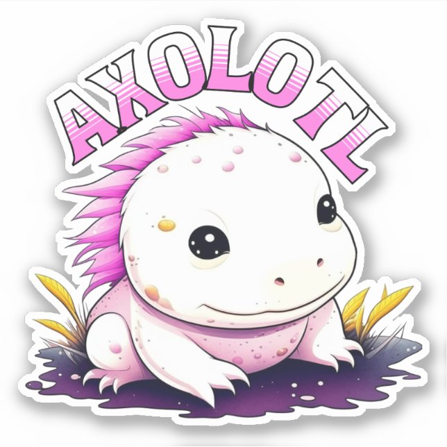 Pegatina Cute Kawaii Ajolote  (Anverso)