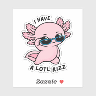 Pegatina Cute Kawaii Axolotl Lotl Rizz Funny Pun Sticker