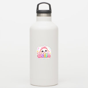 Pegatina Cute Kawaii Bella Bunny Nombre Pastel Rosa Floral