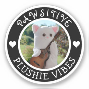 Pegatina Cute Kawaii Black Pawsitive Plushie Vibes Foto
