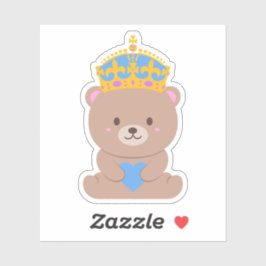 Pegatina Cute Kawaii Blue Pink Royal Prince Bear