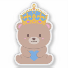 Pegatina Cute Kawaii Blue Pink Royal Prince Bear