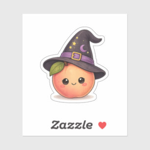Pegatina Cute Kawaii Bruja Melocotón Sticker de Halloween