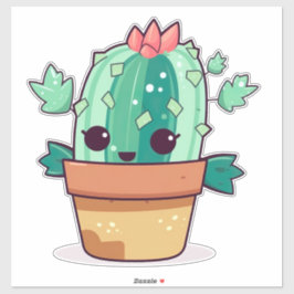 Pegatina Cute kawaii cactus