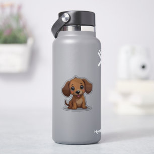 Pegatina Cute Kawaii Dachshund, feliz cachorro, pequeño