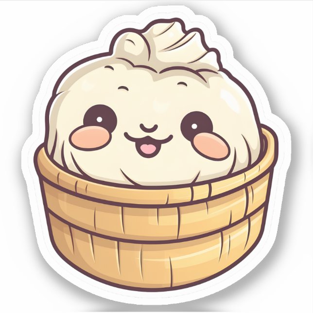Pegatina Cute Kawaii Dim Sum Dumping Chino (Anverso)