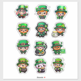 Pegatina Cute Kawaii Duende Día de San Patricio