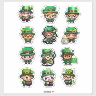 Pegatina Cute Kawaii Duende Día de San Patricio