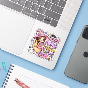 Pegatina Cute Kawaii Enfermera Bruja Club Halloween 