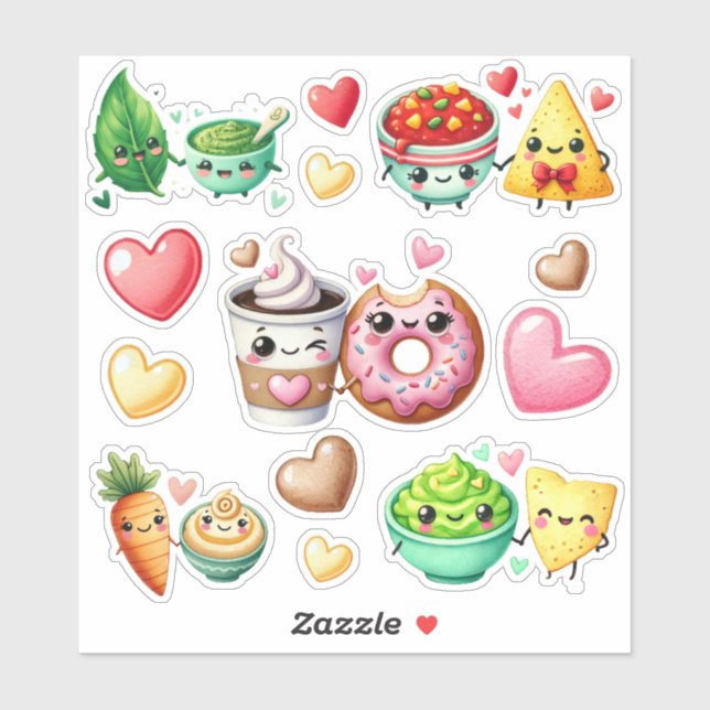 Pegatina Cute Kawaii Foodie (Hoja)