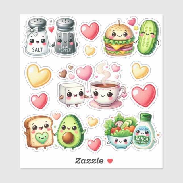 Pegatina Cute Kawaii Foodie (Hoja)
