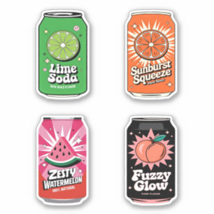 Pegatina Cute Kawaii Fun Fruity Juice Drink Mini Combo Set