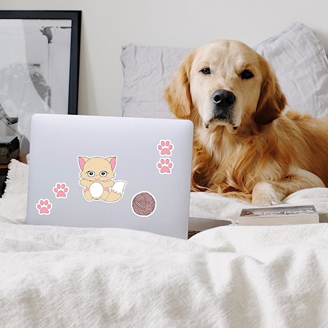 Pegatina Cute Kawaii gatitos y pinturas (Subido por el creador)