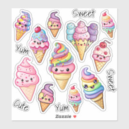 Pegatina Cute Kawaii Hijos Crema De Hielo