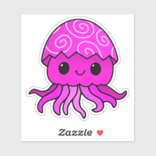 Pegatina Cute Kawaii Huevo de Pascua Medusa Rosa Sticker
