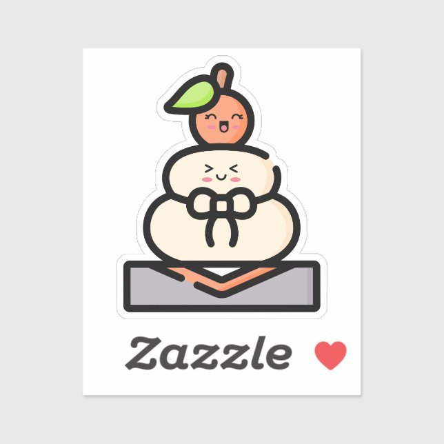 Pegatina Cute Kawaii Kagami Mochi (Hoja)