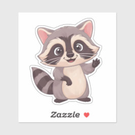 Pegatina Cute Kawaii Mapache Sticker - Adorable Bosque Frie