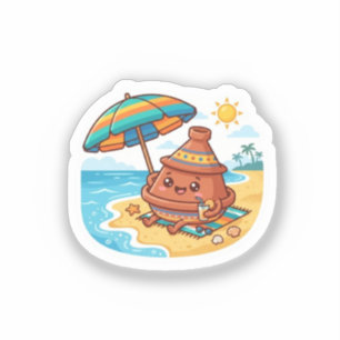 Pegatina Cute Kawaii Marroquí Tajine Sticker de Vacaciones