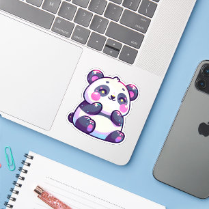 Pegatina Cute Kawaii Panda con resaltados Pastel