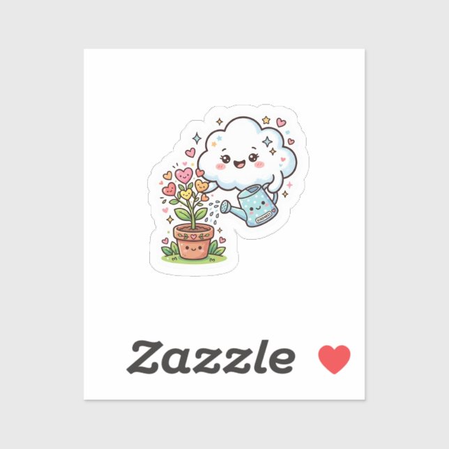 Pegatina Cute Kawaii Plant Kindness Cute Cloud y FSticker (Hoja)