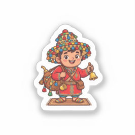 Pegatina Cute Kawaii Portador de Agua Guerab Marroquí Stick