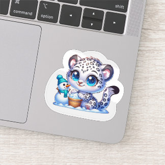 Pegatina Cute Kawaii Stickers Snow Leopard Sticker Big Cat 