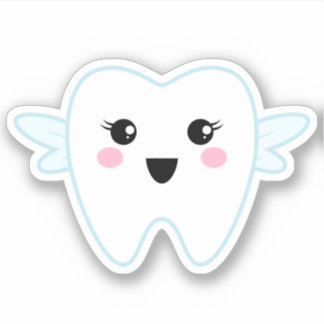 Pegatina Cute kawaii tooth hada