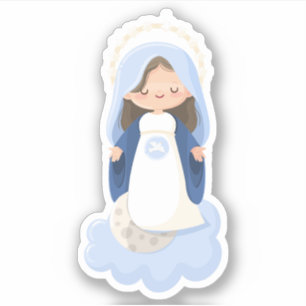 Pegatina Cute Kawaii Virgen María Sticker