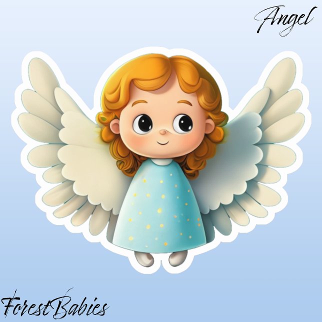 Pegatina Cute Kid Chica Angel Adorable Personalizado Gráfic (Angel ForestBabies Sticker)