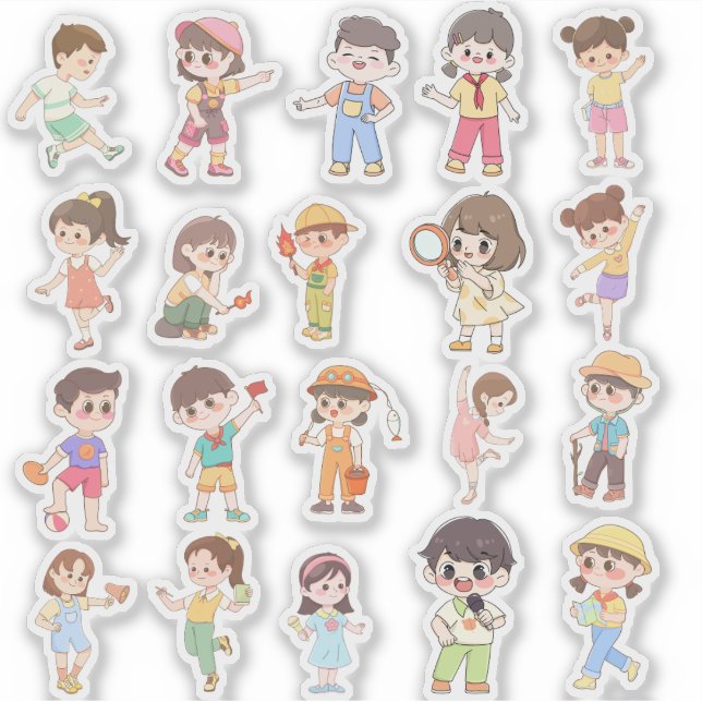Pegatina Cute Kids Activity Vinyl Stickers (Anverso)
