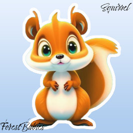 Pegatina Cute Kids Squirrel Woodland Animal Personalizado G