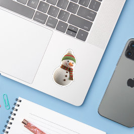 Pegatina Cute Knitted Snowman Sticker