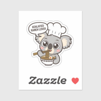 Pegatina Cute Koala disfrutando de Ramen