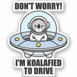 Pegatina Cute Koala Nuevo Conductor, estoy Koalafied para c