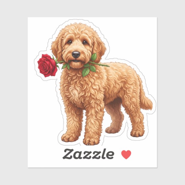 Pegatina ‏Cute Labradoodle Dog (Hoja)