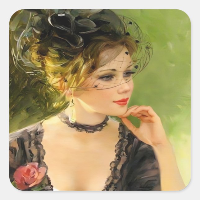 Pegatina Cute Lady (Anverso)