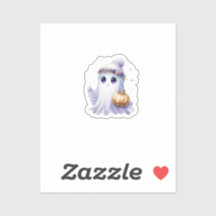 Cute Lavendar Fantasma Púrpura Halloween Spooky Bo