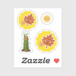 Pegatina Cute Leaf, Sun and Climbing Plant Pun Sticker Set