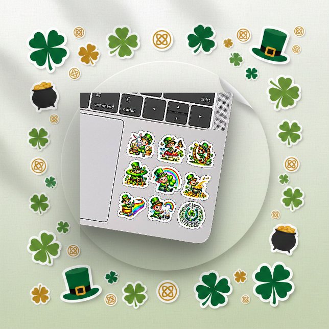 Pegatina Cute Leprechaun Rainbow St. Patrick's Day Set (Subido por el creador)