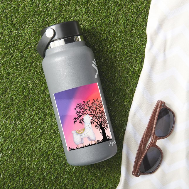 Pegatina Cute Llama Sunset Stickers (HydroFlask Insitu)
