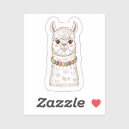 Pegatina Cute Llama with Colorful Beads Sticker