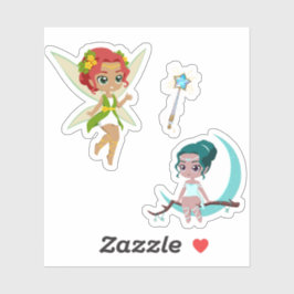 Pegatina Cute Magical Fairy Girl Fantasy Vinyl Sticker Set
