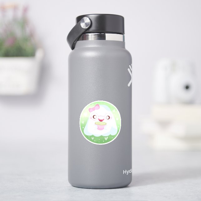 Pegatina Cute Matcha Latte Ghost (hidrofrasco)
