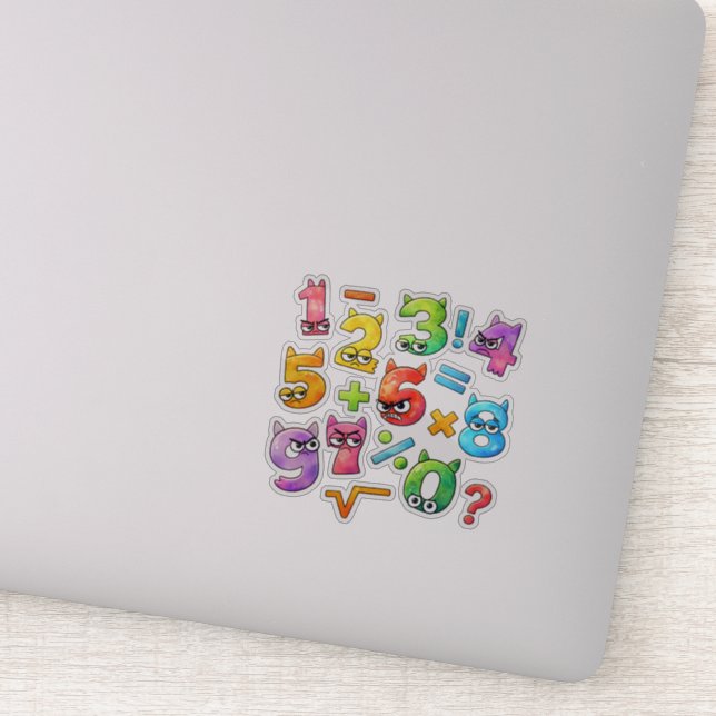 Pegatina Cute Maths Numbers Sticker for Kids Learning UK (Detalle)