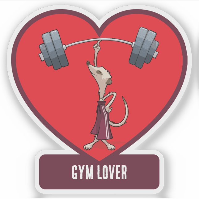 Pegatina Cute Meerkat Gym Lover Funny Personalizado de leva (Anverso)